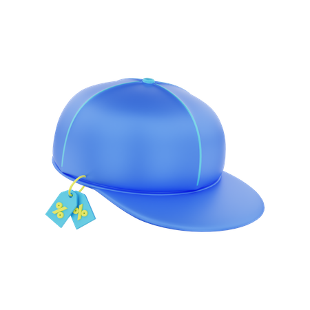 Hat With Discount Tag  3D Icon