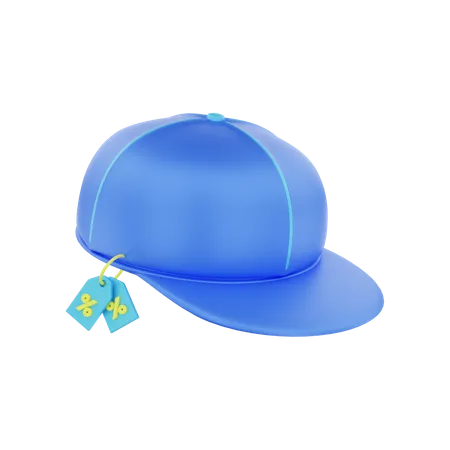 Hat With Discount Tag  3D Illustration