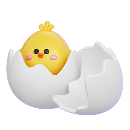 Hatching Chicken Egg  3D Icon