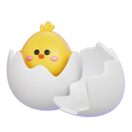 Hatching Chicken Egg  3D Icon