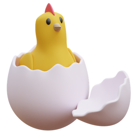 Hatching Chicken Egg  3D Icon