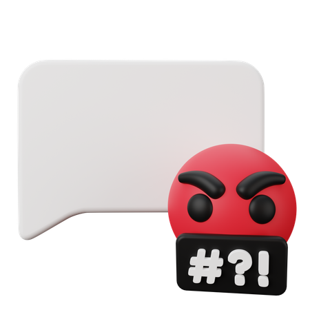 Hate Comment Bubble Chat  3D Icon