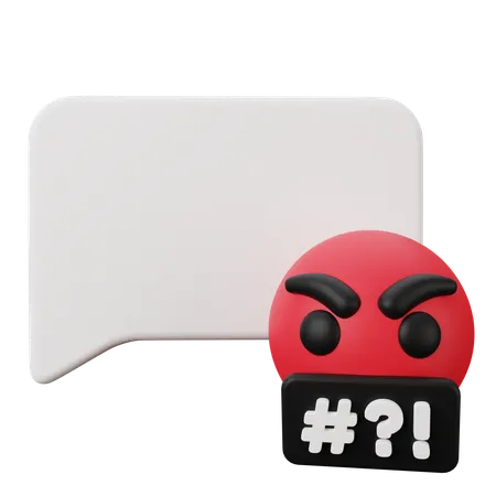 Hate Comment Bubble Chat  3D Icon