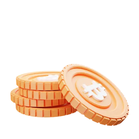 Haufen von Bitcoin-Münzen  3D Illustration