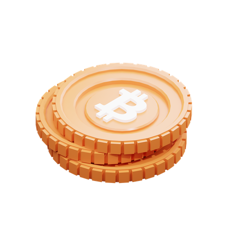 Haufen Bitcoins  3D Illustration