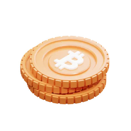 Haufen Bitcoins  3D Illustration