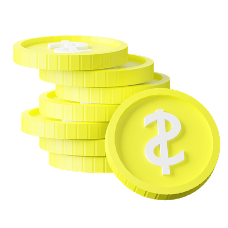 Haufen von Dollarmünzen  3D Icon