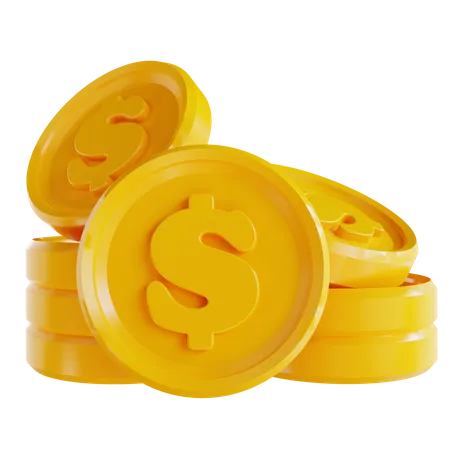 Haufen von Dollarmünzen  3D Icon