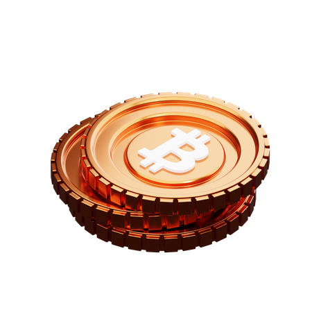 Haufen goldener Bitcoins  3D Illustration