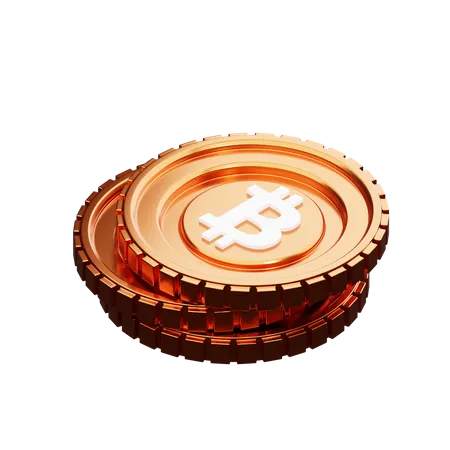 Haufen goldener Bitcoins  3D Illustration