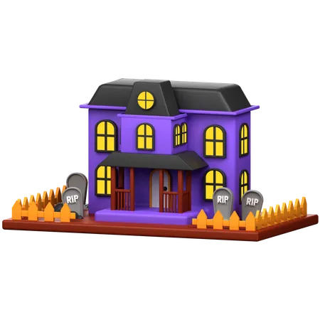 Haunted House 3 D Icon Illustration 3D Icon
