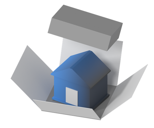 Haus in Geschenkbox  3D Icon