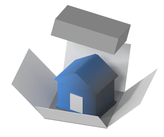 Haus in Geschenkbox  3D Icon