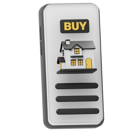 Haus kaufen per Smartphone  3D Icon