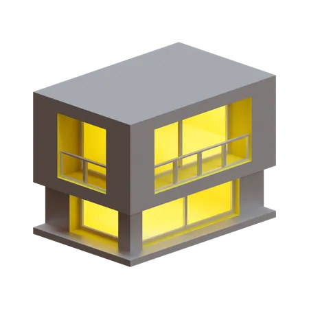 Haus mit Balkon  3D Illustration