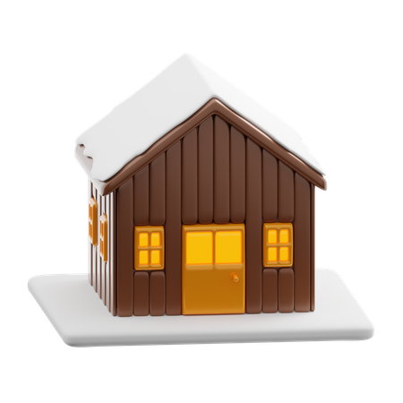 Haus und Schnee  3D Icon