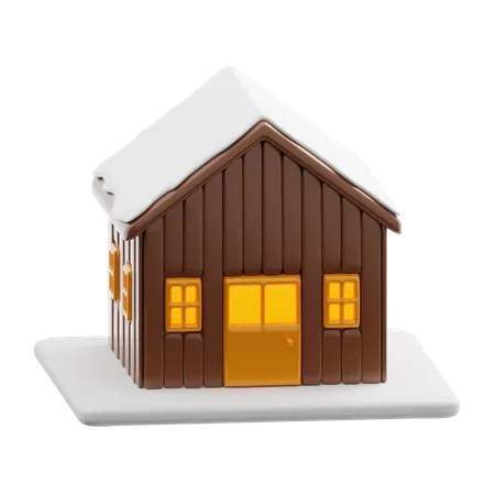 Haus und Schnee  3D Icon