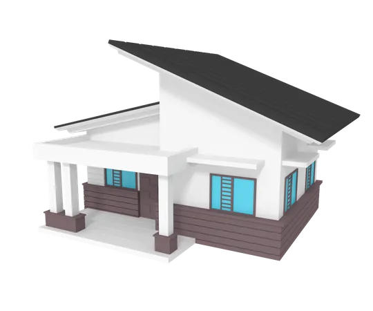 3 D Darstellung Des Hausbaus 3D Illustration