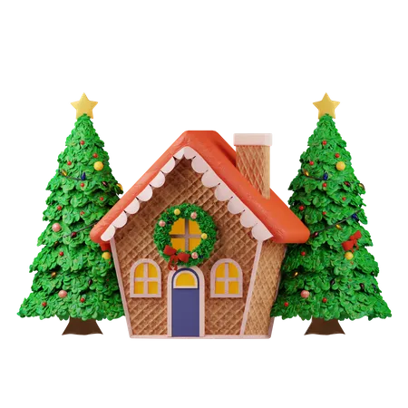 Haus Baum  3D Icon