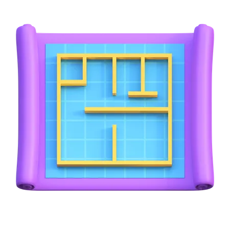 Grundriss des Hauses  3D Icon