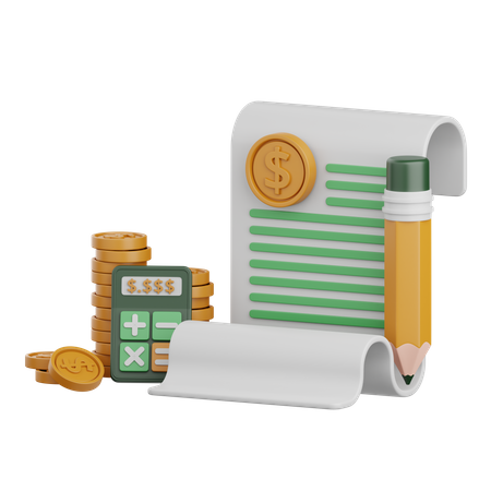 Haushaltsrechnung  3D Icon