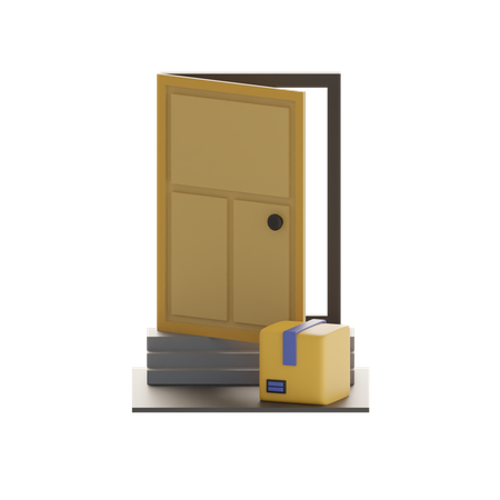 Haustür mit Paketkasten  3D Icon