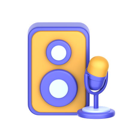 Haut-parleur et microphone  3D Icon