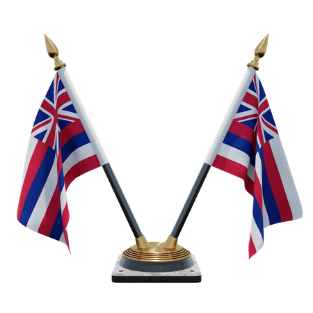 Soporte de bandera de escritorio doble Hawaii  3D Flag