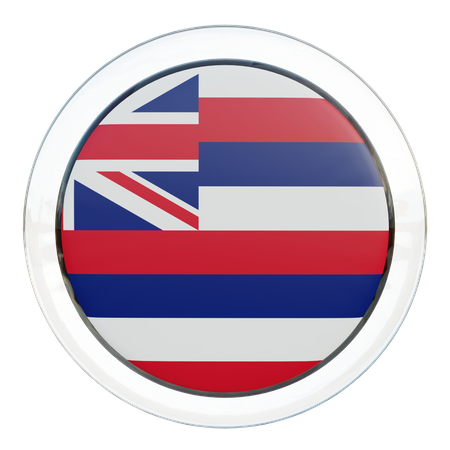 Hawaii Flag Glass  3D Illustration