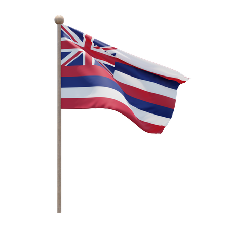 Hawaii Flagpole  3D Icon