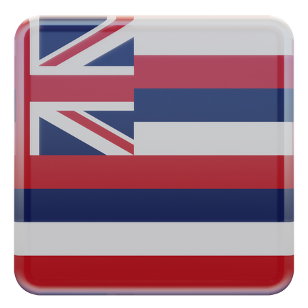 Hawaii Square Flag  3D Icon