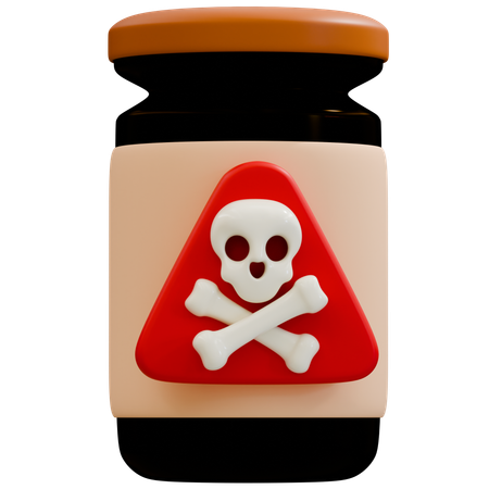 Hazardous Poison Container Warning  3D Icon