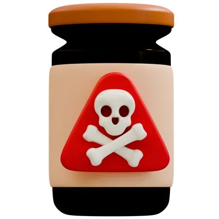 Hazardous Poison Container Warning  3D Icon