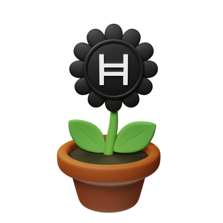 Hbar Crypto Plant Pot  3D Icon