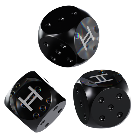 Hbar Glass Dice Crypto  3D Icon