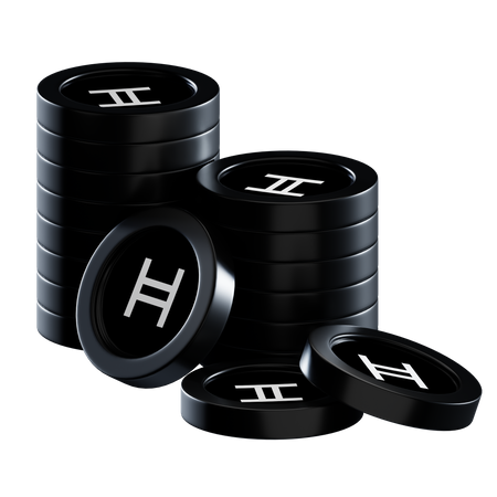 Piles de pièces hbar  3D Icon