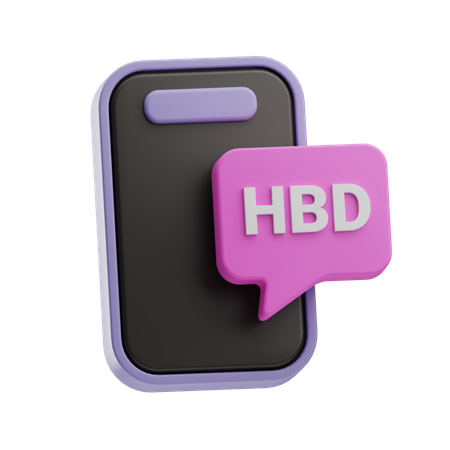Hbd Message  3D Icon