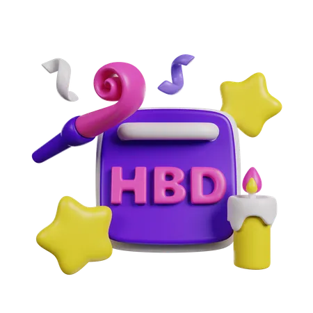 Marking The Birthday On The Calendar 3 D Render Icon 3D Icon