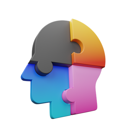 Head and Jigsaw  3D Icon