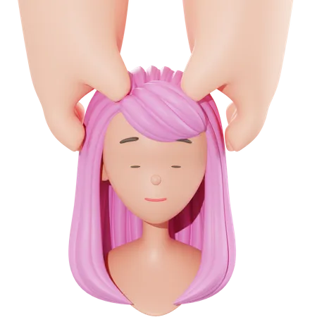 Head Massage 3D Illustration