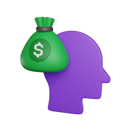Head Money Bag  3D Icon