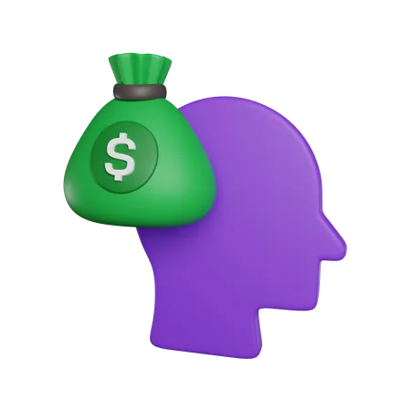 Head Money Bag 3 D Icon 3D Icon
