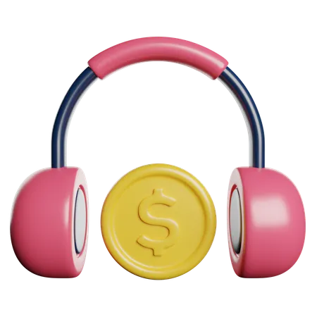 Headphone Audio Sound 3D Icon