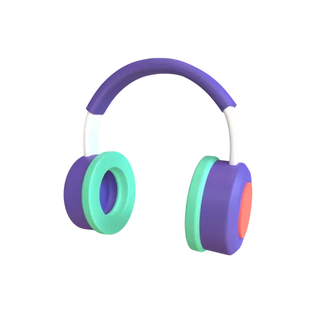 3 D Rendering Minimalist Modern Purple Headphones With Transparent Background 3D Illustration