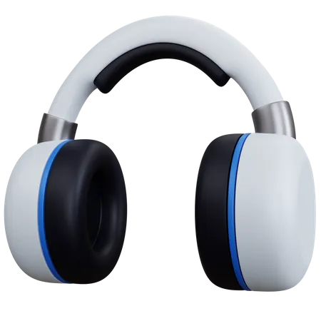 3 D Rendering White Headphone Isolated 3D Icon