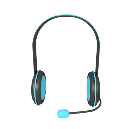 3 D Icon Of Comunikation Icon Earphone With Mic 3D Icon