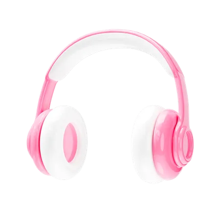 3 D Pink Headphones Isolated On White Background 3D Icon