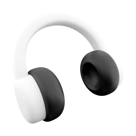 3 D Rendering High Quality Headphones Icon 3 D Render White Headphones Wirelessly Icon 3D Icon