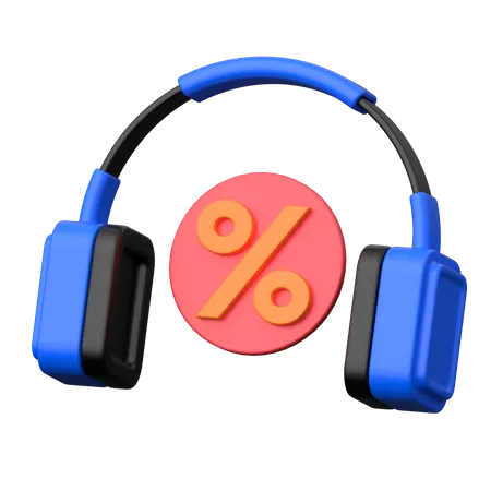 Headphone Discount  3D Icon