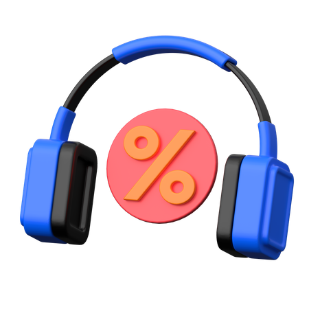 Headphone Discount  3D Icon